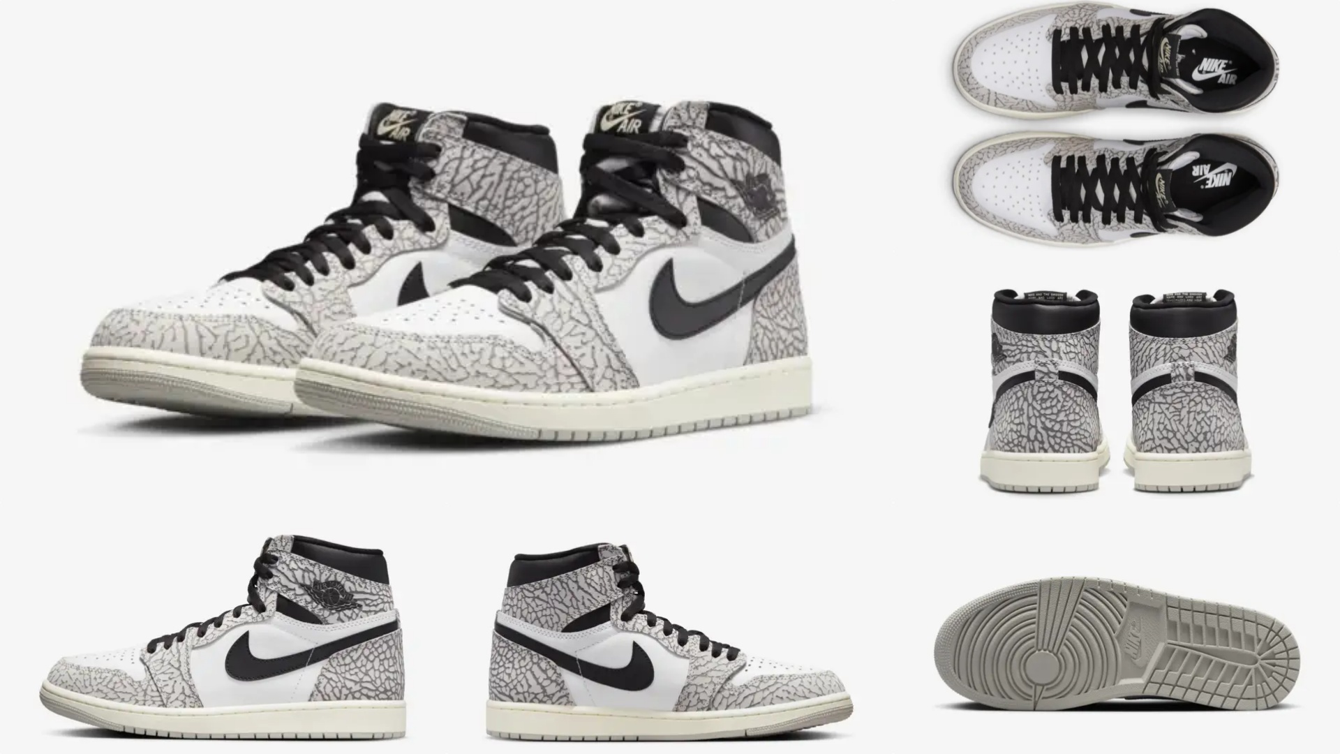 超歓迎特価Nike Air Jordan 1 aj1 ホワイトセメント 28cm 靴